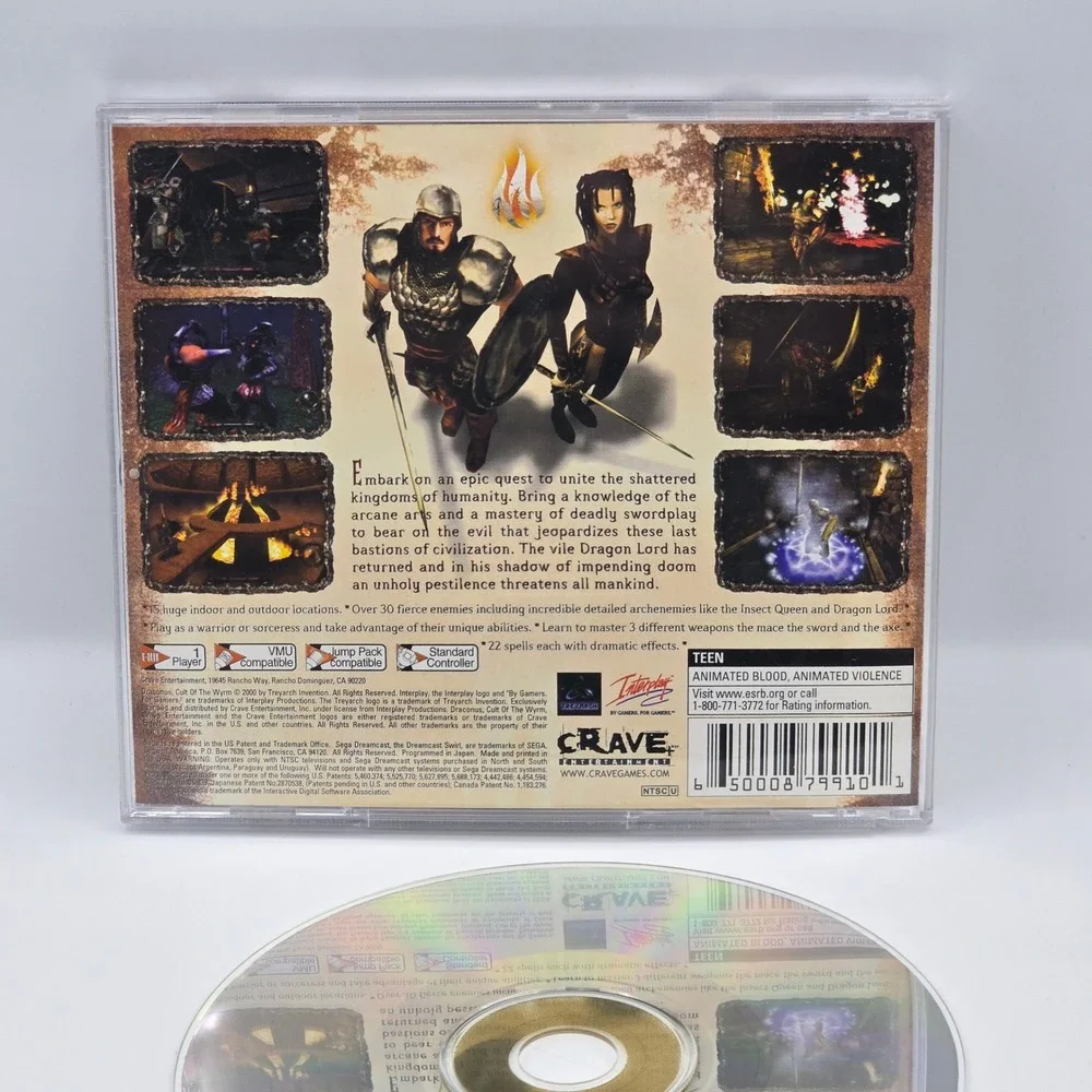 Sega Draconus Cult of the Wyrm Dreamcast NTSC-U/C Gold Disc Action Fantasy Game